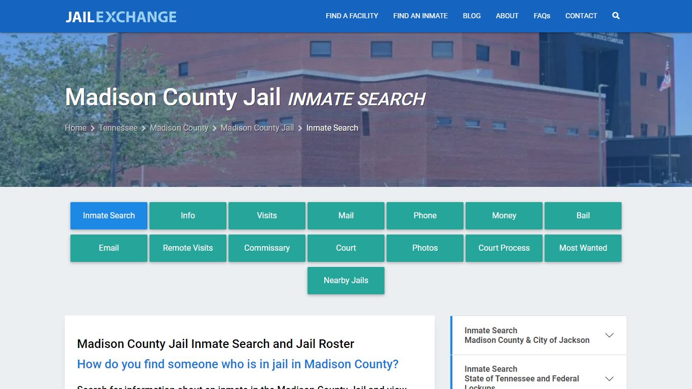 Madison County Jail Inmate Search - Jail Exchange