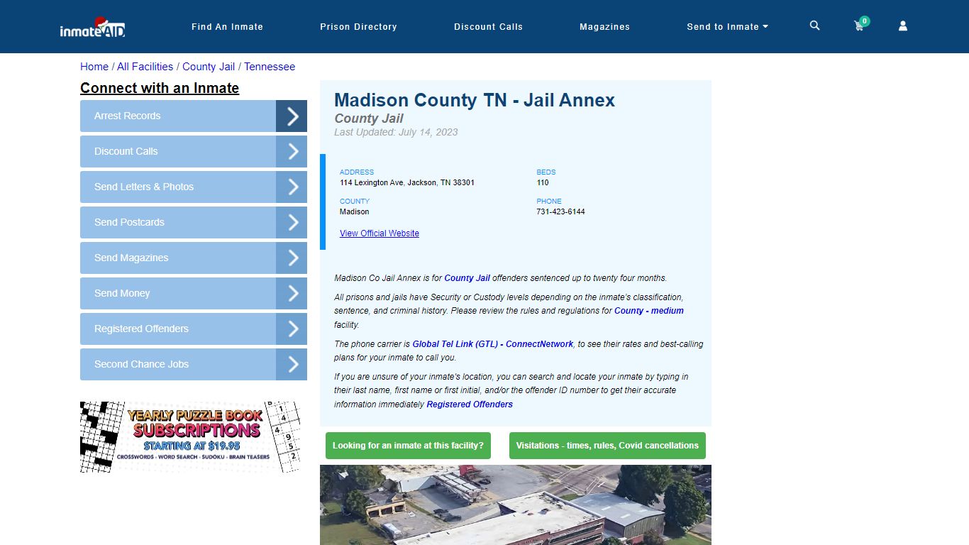 Madison County TN - Jail Annex - Inmate Locator - Jackson, TN